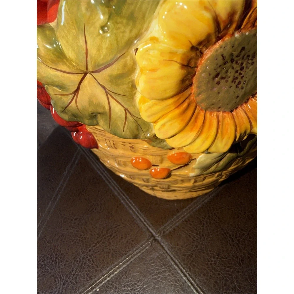Vtg Certified International Pamela Gladding Windsor Fruit Basket Cookie Jar  12